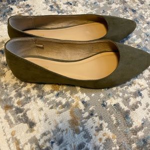Olive flat shoes